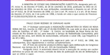 Autorização para o funcionamento da Rádio Nova Roma FM é publicada no Diário Oficial da União