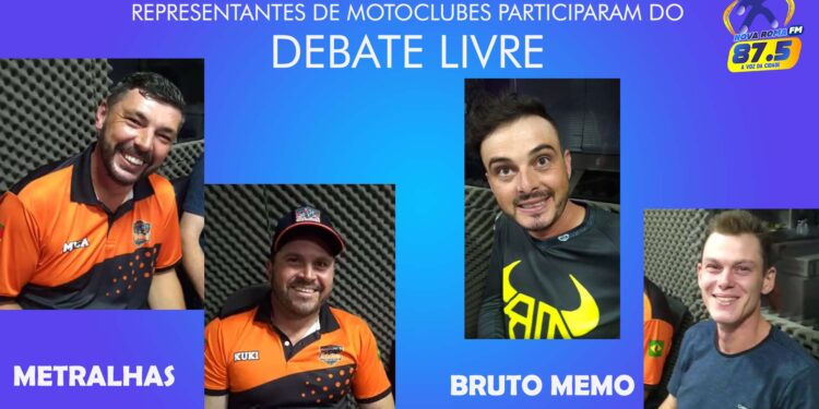MOTOGRUPO OS METRALHAS PARTICIPAM DO PROGRAMA DEBATE LIVRE NA RÁDIO NOVA ROMA FM