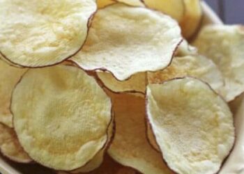 Chips de Batata doce no micro-ondas