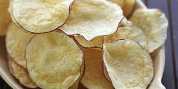 Chips de Batata doce no micro-ondas