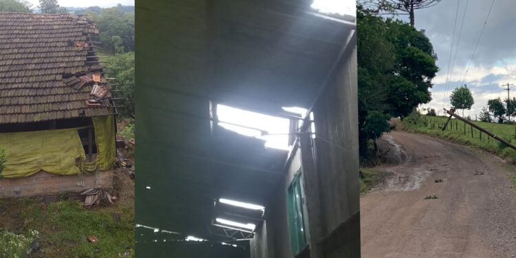 Temporal causa estragos no interior de Nova Roma do Sul