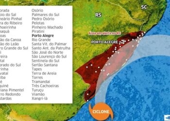 Confira as cidades do Rio Grande do Sul na rota do ciclone