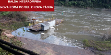 ATENÇÃO: Balsa que liga os municípios de Nova Roma X Nova Pádua está interditada