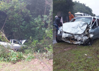 Três pessoas morrem em colisão envolvendo um Celta e uma Saveiro na ERS-122 em Flores da Cunha