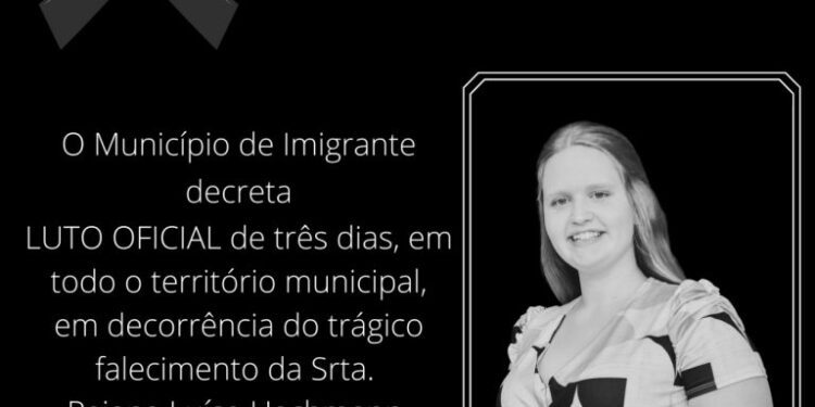 Prefeitura de Imigrante decreta luto oficial após morte de menina atingida por carreta no município