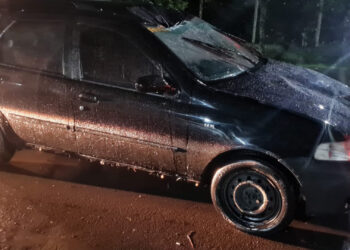 Vídeo impressionante mostra homem sendo atropelado ao atravessar na faixa de segurança em Farroupilha