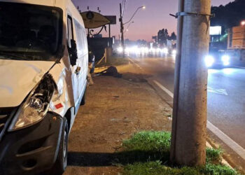 Van da Secretaria da Saúde de Bento Gonçalves colide em cavalo na BR-116, em São Leopoldo