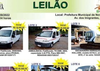 Prefeitura de Nova Pádua realiza leilão para venda de máquinas e veículos