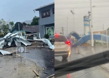Ciclone deixa rastro de destruição no litoral catarinense