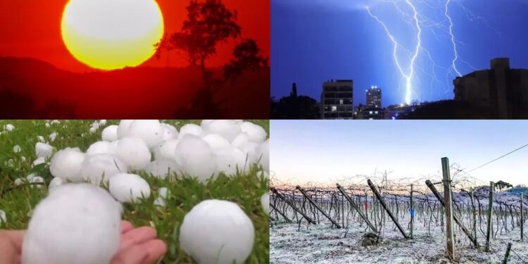 SEMANA TERÁ CALOR, FRIO POLAR, RAIOS, CHUVA, CICLONE, GEADA E MAIS