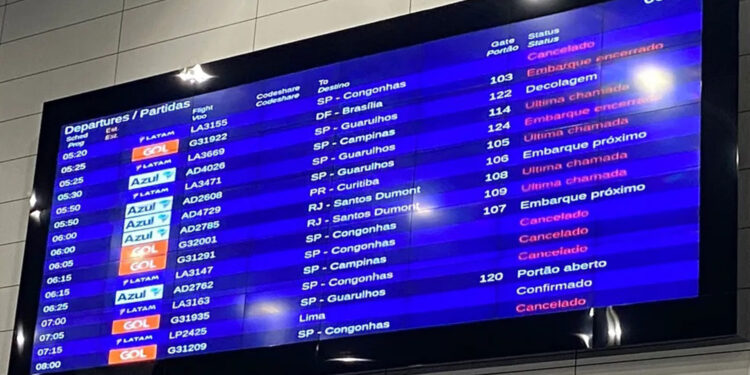 Acidente com avião em Congonhas cancela voos no aeroporto de Porto Alegre