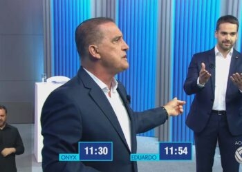 Debate para governador no RS tem troca de acusações entre Onyx e Leite