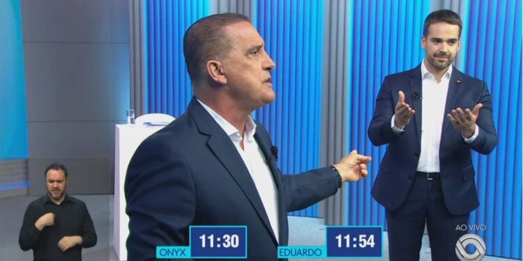 Debate para governador no RS tem troca de acusações entre Onyx e Leite