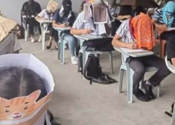 Chapéus ‘anti-cola’ usados durante prova nas Filipinas viralizam nas redes sociais