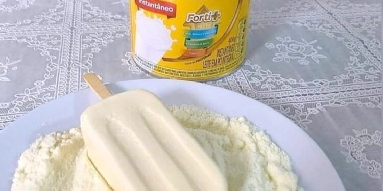 Picolé cremoso de leite ninho