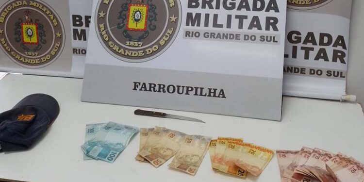 Homem de 41 anos é preso pela Força Tática de Farroupilha logo após cometer roubo a estabelecimento comercial