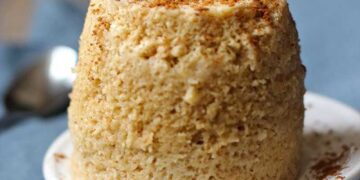 Bolo de Aveia com Banana feito no Micro-ondas