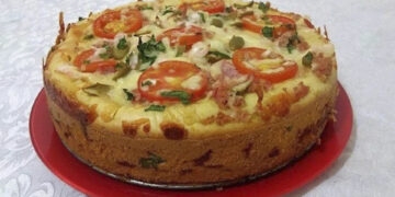 Receita De Torta De Liquidificador De Queijo e Presunto, Uma Delícia!!