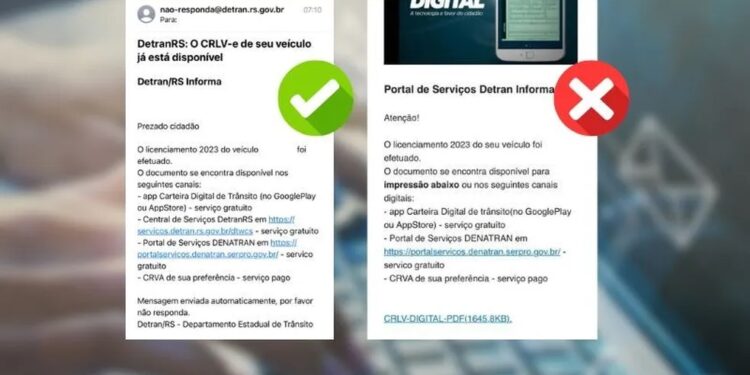 Detran RS alerta para golpe do licenciamento por e-mail