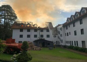 Incêndio atinge caldeira do hotel Cavalinho Branco em São Francisco de Paula