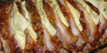 Lombo de porco delicioso com queijo e bacon 😍❤️