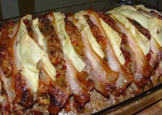 Lombo de porco delicioso com queijo e bacon đâ€ïž