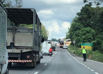 No primeiro dia de operação, concessionária CSG faz obras na RS-122, entre Caxias e Farroupilha