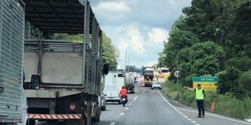 No primeiro dia de operação, concessionária CSG faz obras na RS-122, entre Caxias e Farroupilha
