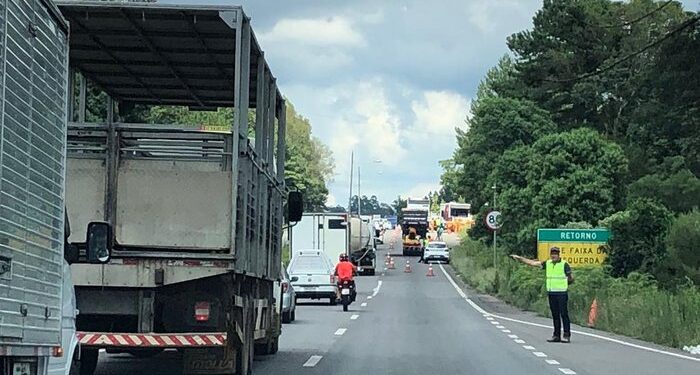 No primeiro dia de operação, concessionária CSG faz obras na RS-122, entre Caxias e Farroupilha