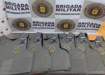 Brigada Militar de Nova Roma do Sul recebe seis coletes balísticos de proteção individual, através do programa PISEG