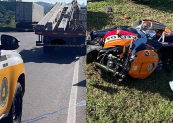 Motociclista é salvo pela polícia, após o polícial usar a técnica torniquete