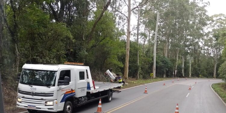 Homem perde o controle do carro e acaba capotando o veículo