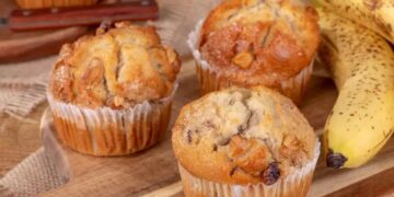 Muffin de banana fofinho