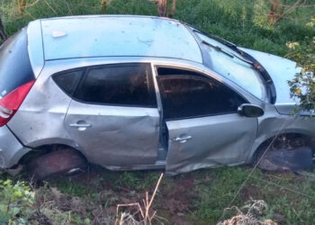 Condutor perde controle de veículo e cai em barranco em Castro Alves interior de Nova Roma do Sul