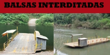 Travessia das balsas entre Nova Roma do Sul e municípios vizinhos encontra-se temporariamente indisponível