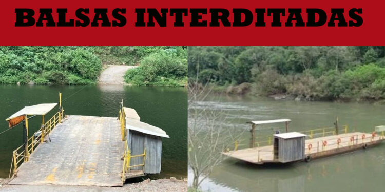 Travessia das balsas entre Nova Roma do Sul e municípios vizinhos encontra-se temporariamente indisponível