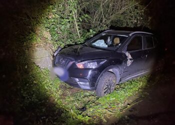 Acidente envolvendo Nissan Kicks próximo à Ponte de Ferro entre Nova Roma do Sul e Farroupilha