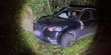 Acidente envolvendo Nissan Kicks próximo à Ponte de Ferro entre Nova Roma do Sul e Farroupilha