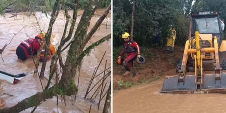 Homem morre após ter carro levado pela correnteza durante chuva em Mato Castelhano, dizem bombeiros