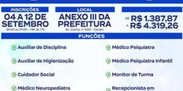 PREFEITURA DE IMBÉ ABRE PROCESSO SELETIVO PARA 10 FUNÇÕES