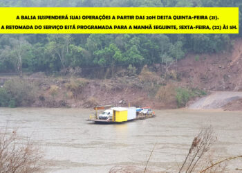 Balsa entre Nova Roma do Sul e Nova Pádua interrompe travessia noturna: Serviço retoma na manhã seguinte