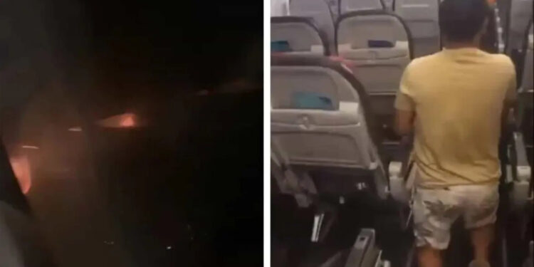 Motor de avião pega fogo logo após decolar e precisa retornar a Salvador