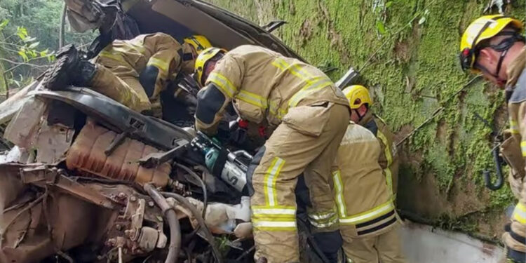 Homem morre após caminhão cair de ponte entre Caxias do Sul e São Marcos
