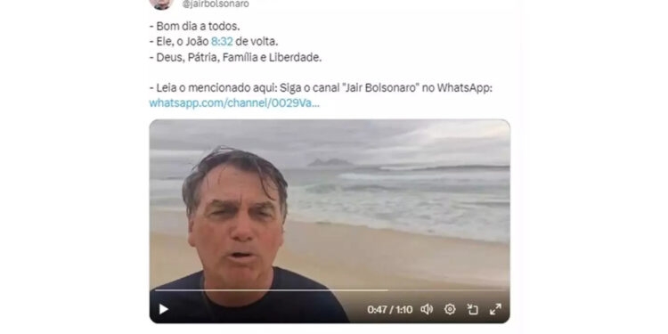 Bolsonaro compartilha texto que pede impeachment de Lula