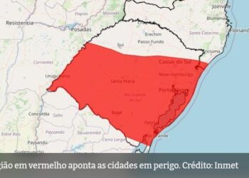 Inmet emite alerta de grande perigo para o RS