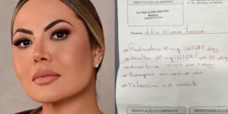 Falsa biomédica usou carimbo de médica em receita para influencer