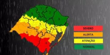 Defesa Civil alerta para tempestades no Rio Grande do Sul nos próximos dias
