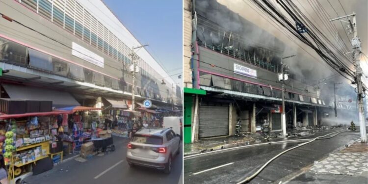 Fogo no Shopping 25 Brás, no centro de SP, é controlado