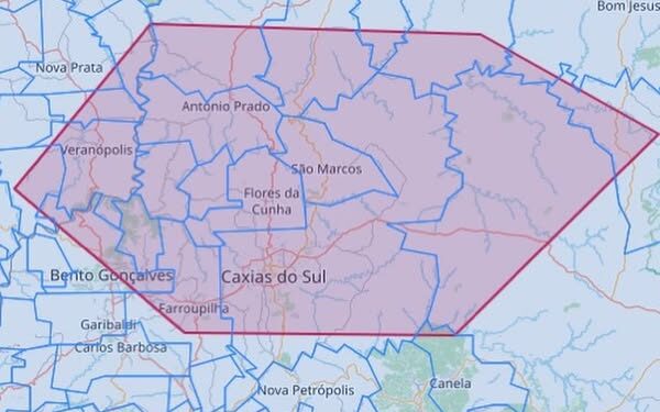 Defesa Civil alerta para chuva, ventos fortes e granizo na Serra Gaúcha