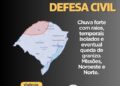 Defesa Civil alerta para chuva forte, temporais e queda de granizo no Rio Grande do Sul